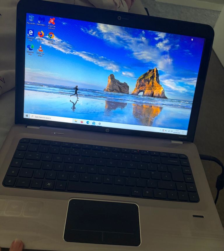 HP Laptop with Windows, Charger, Headset, and Carry Bag