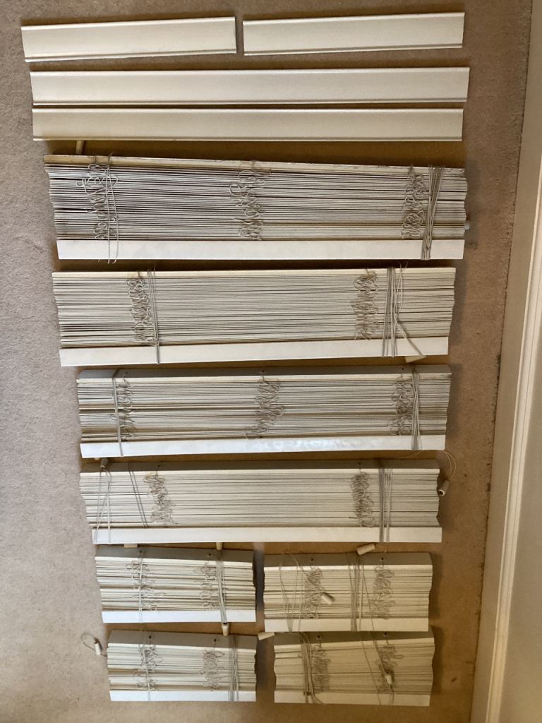 White Wooden Venetian Blinds – John Lewis (Real Wood)  7 blinds available – various sizes