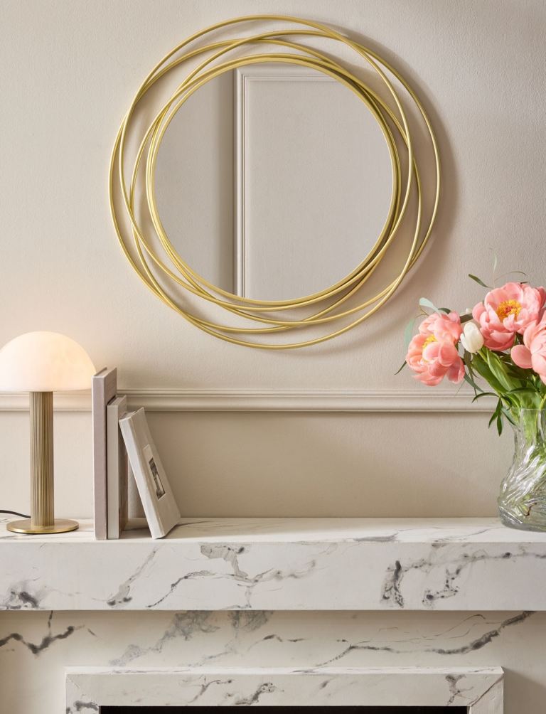 90cm gold round mirror
