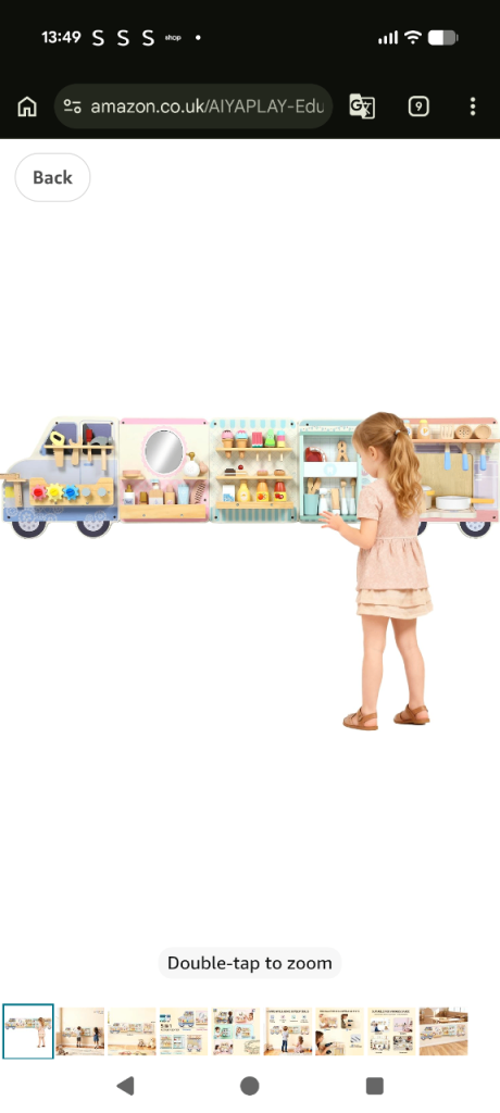 Wooden sensory role play stations busy board 