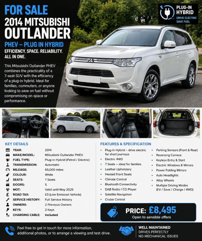 Mitsubishi, OUTLANDER, Estate, 2014, Other, 1998 (cc), 5 doors