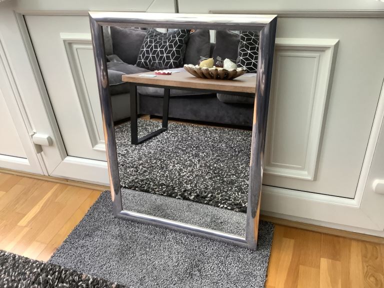 Silver Framed Mirror 30in x 22in, Good condition 