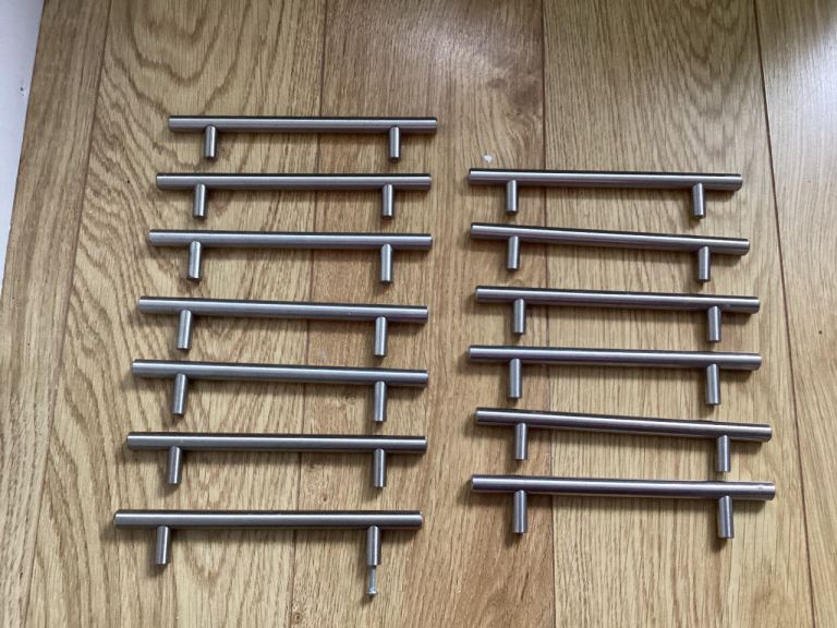 14 Stainless Steel Cabinet Handles - As Good As New