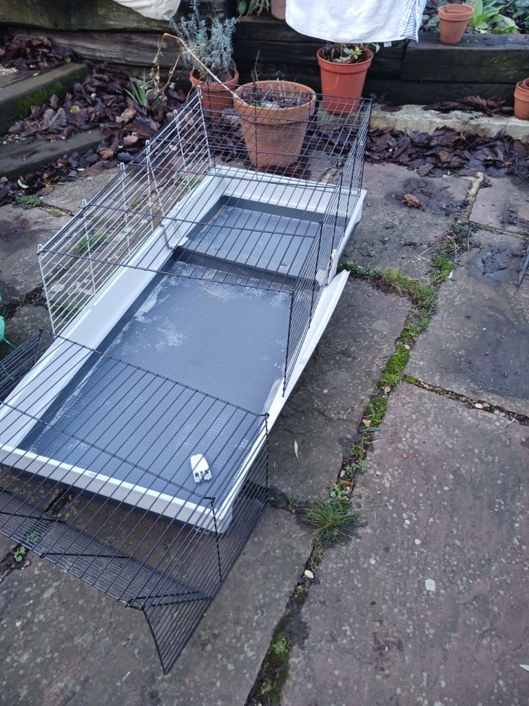 Free Guinea pig indoor and outdoor hutch