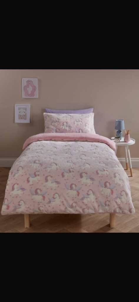 Pink Unicorn Single Duvet Cover & Pillowcase Set