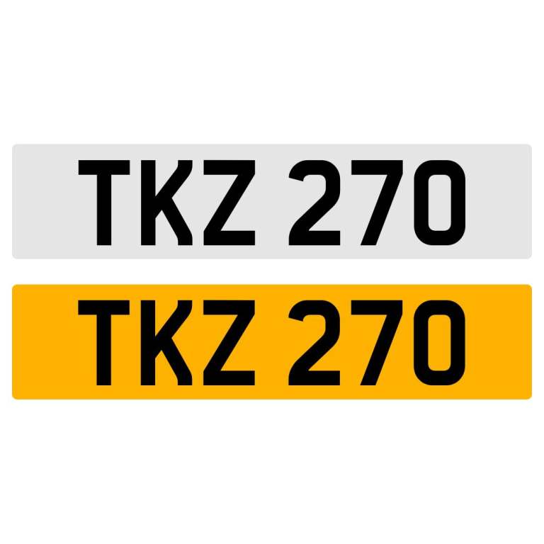 TKZ 270 NUMBER PLATE NUMBERPLATE REGISTRATION CHERISHED DATELESS NORTHERN IRISH NI