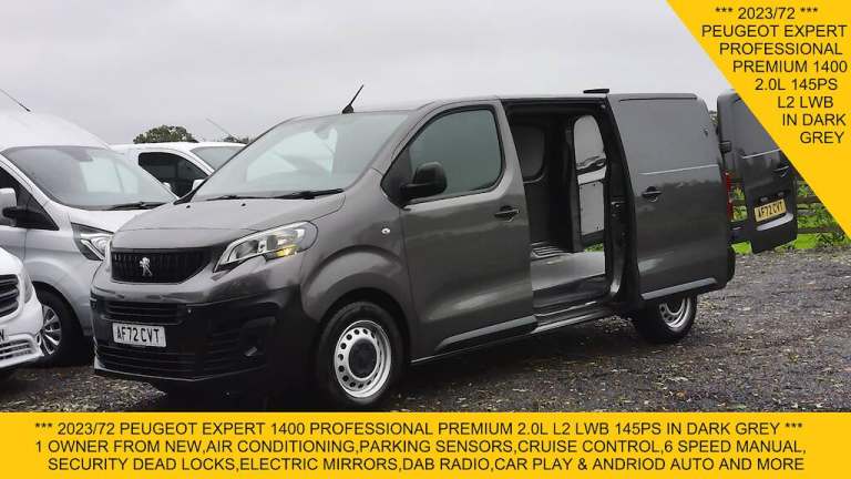 2023 Peugeot Expert 1400 PROFESSIONAL PREMIUM 2.0 LWB 145PS IN GREY,AIR CONDITIONING,SECURITY L P...
