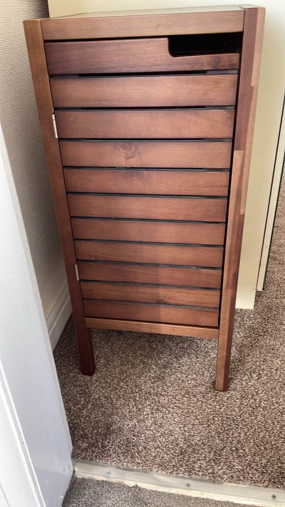 Wooden Slatted Laundry Basket – Good Condition
