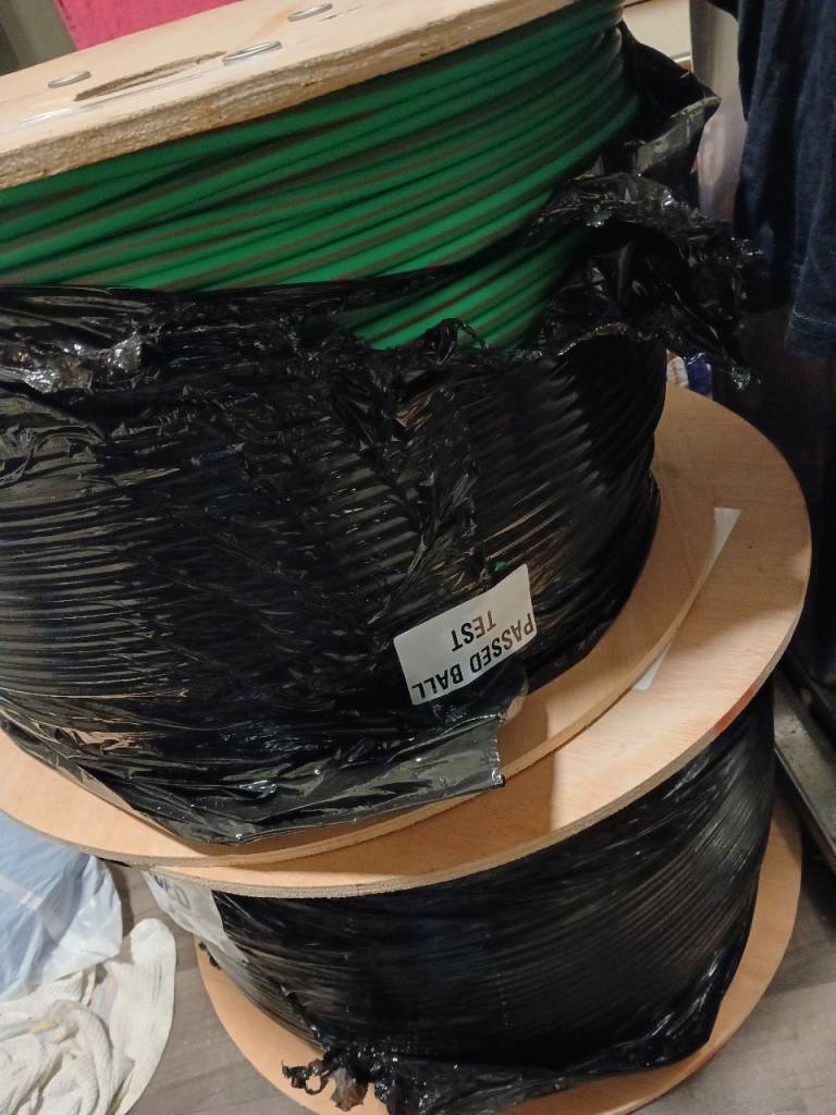 2 rolls of Miniglide 8/5mm green/red stripe,Ribbed bore, Length 500m