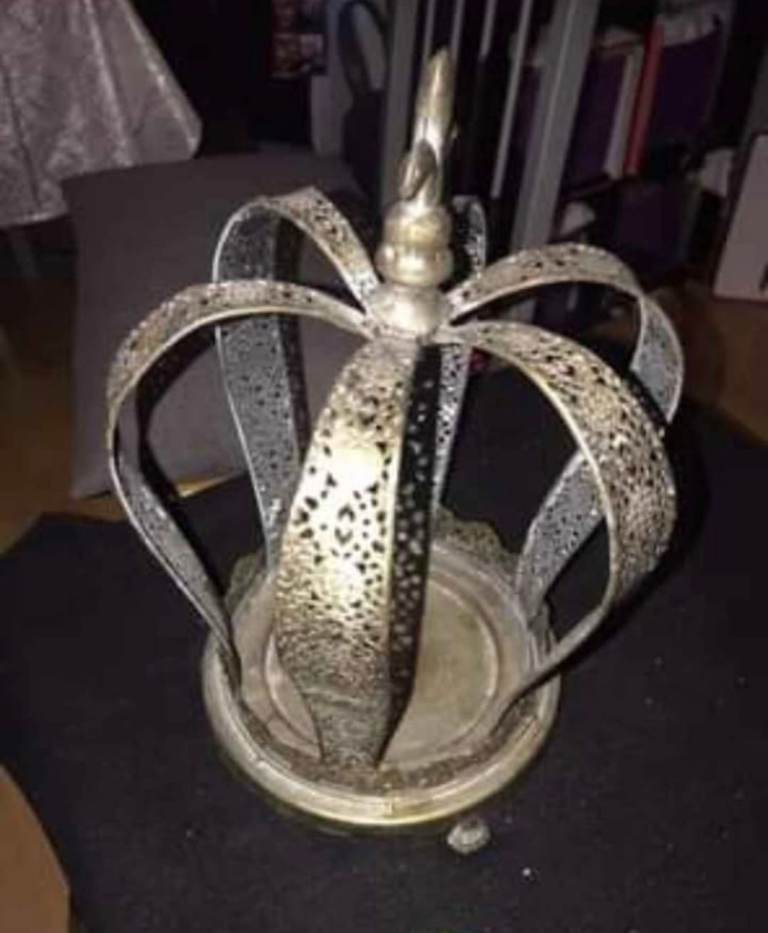 Crown gold royalty candle holder barroco 