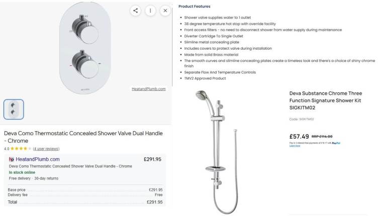 Concealed shower valve + riser kit
