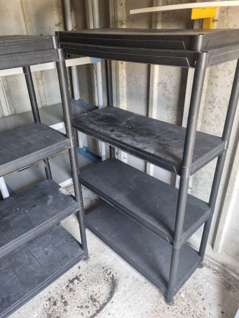 Black Plastic Storage Shelves 