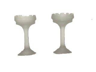 Pair of Frosted Glass Dessert Bowls/Coupes - Good Condition