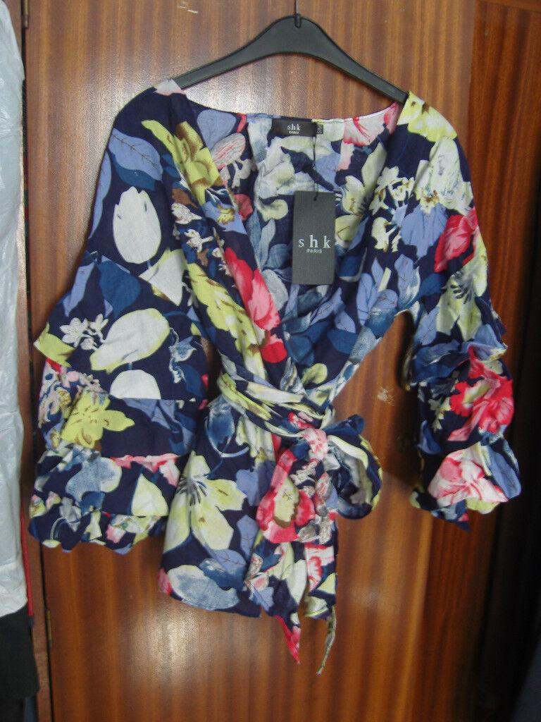 LADIES WRAPAROUND/CROSSOVER BLOUSE NEW UNWORN WITH TAGS 