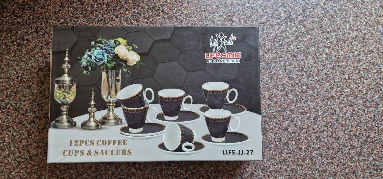Arabic Style -Life Smile Elegant Design 6 Piece Coffee Cup & Saucer Set
