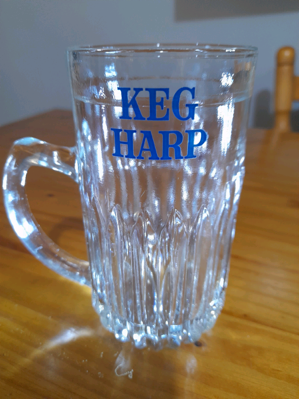 Antique KEG HARP 1/2 PINT GLASSES- 1970