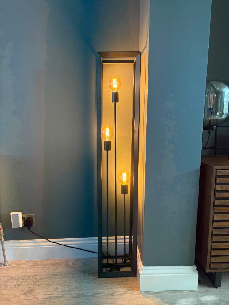 Industrial Style Floor Lamp with Edison Bulbs