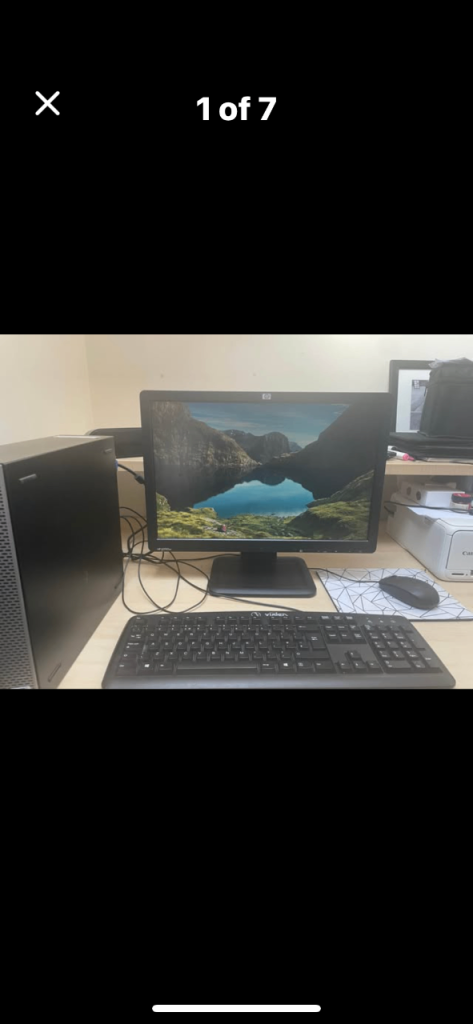 Dell OptiPlex 7010 Desktop PC with HP Monitor and Peripherals