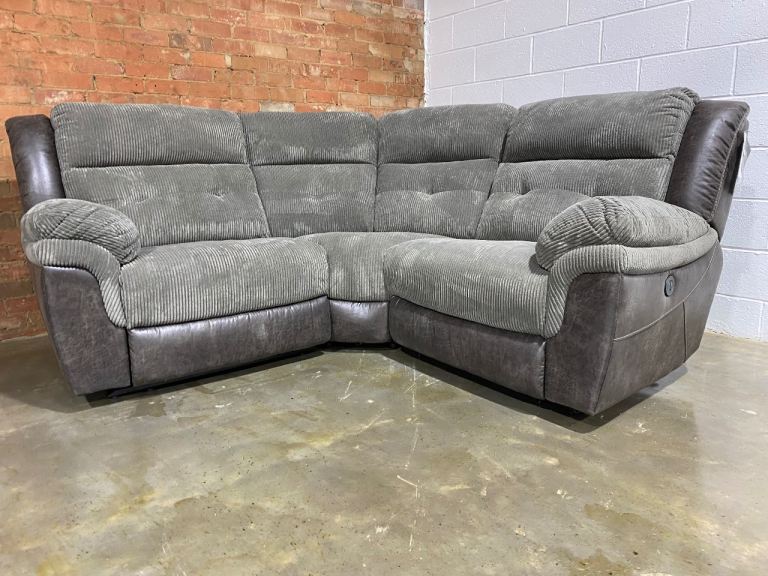 NEW EX DISPLAY LAZYBOY PEGUSUS GREY ELECTRIC RECLINER CONER GROUP SOFA UPTO 65% OFF RRP