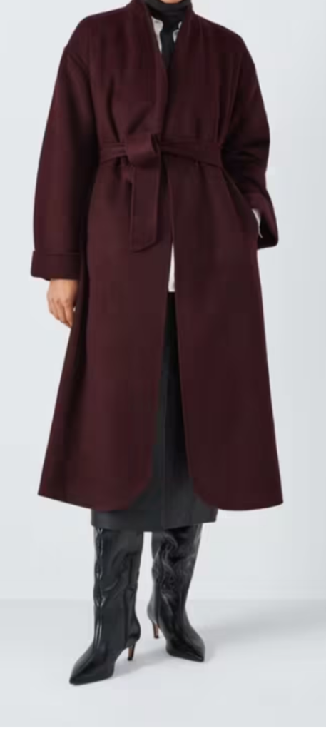 John Lewis wool blend wrap coat