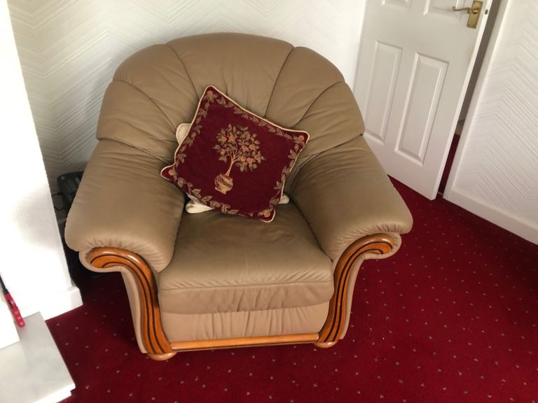 Leather three piece suite 