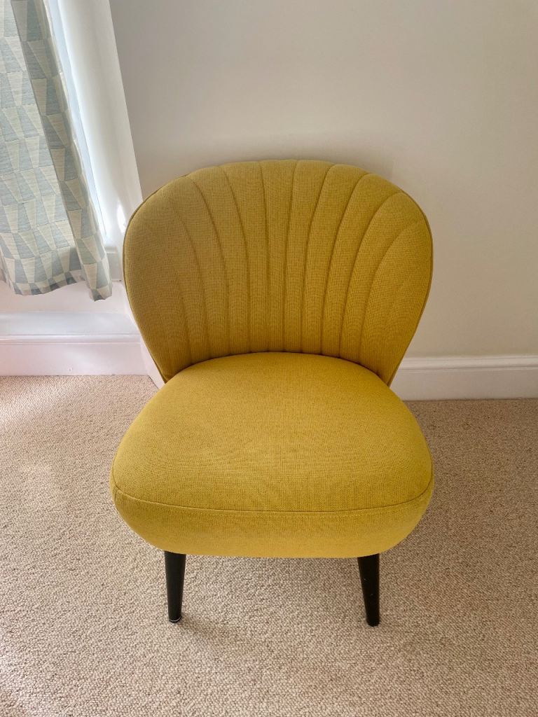 Retro Accent Chair - yellow mustard made in the UK