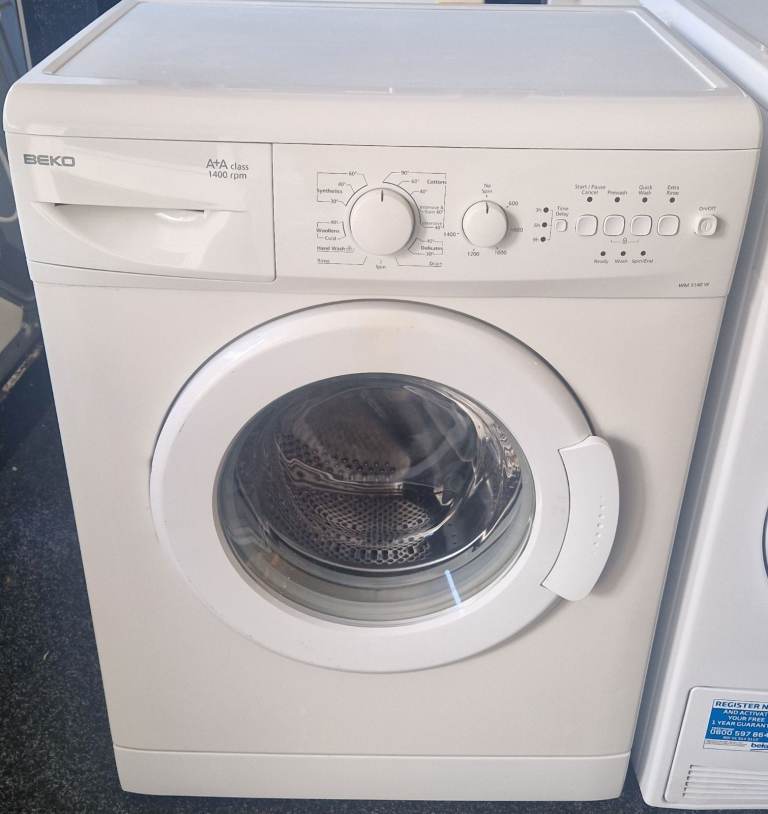 Beko WM5140W Washing Machine 1400 Spin. Slim Depth.  FREE Local Delivery* + 3 Month Guarantee