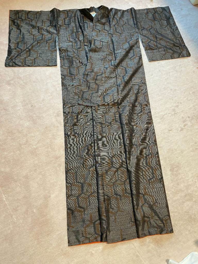 Vintage, Japanese traditional Kimono Yukata Cotton/Silk or Cotton made dress wear for Men/Women - 3