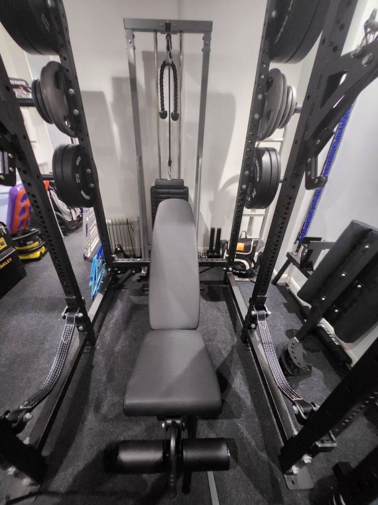 Gym master, RX, heavy duty power rack, full hex set,cable machine, bench, plates, bars etc..