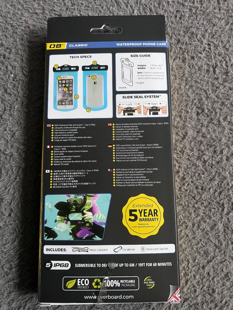 Waterproof Phone Case Large New Turquoise OverBoard New 