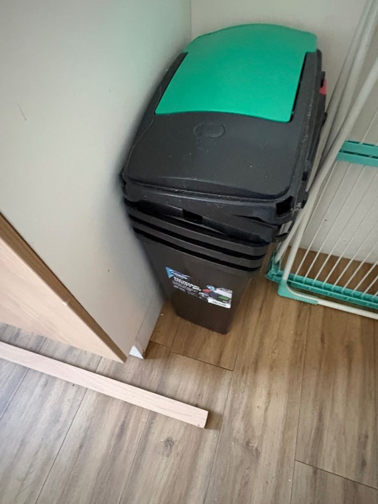 Large Grey Recycling Bins with Green Lids – Good Condition