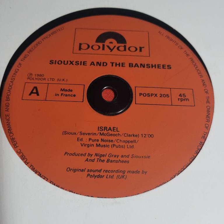 Siouxsie and the Banshees – Israel | 12” UK PolyGram | Plain Sleeve Excelent Condition r2/4