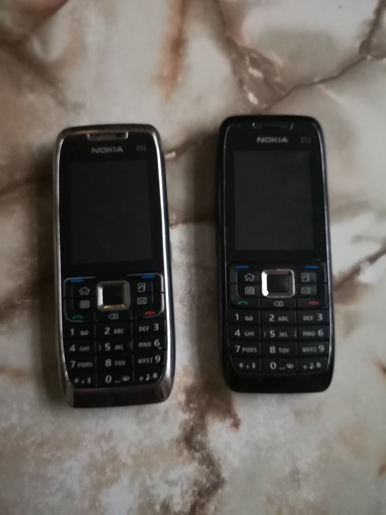 2 x Nokia E51 mobile phones, 1 working and 1 spares/repairs.