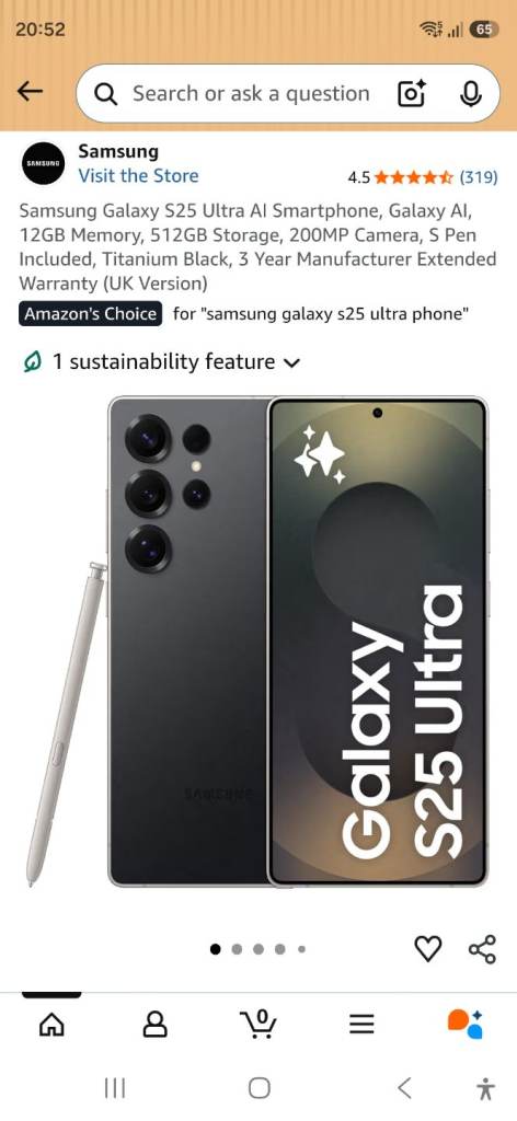 SAMSUNG GALAXY S25 ULTRA 256GB BOXED. 