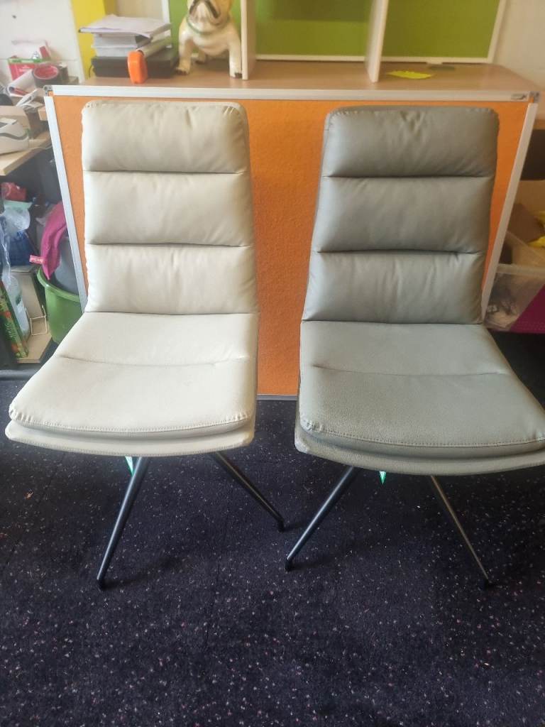 New Wayfair Nobo Swivel Dining Chairs 2 Available  Taupe Or Grey 