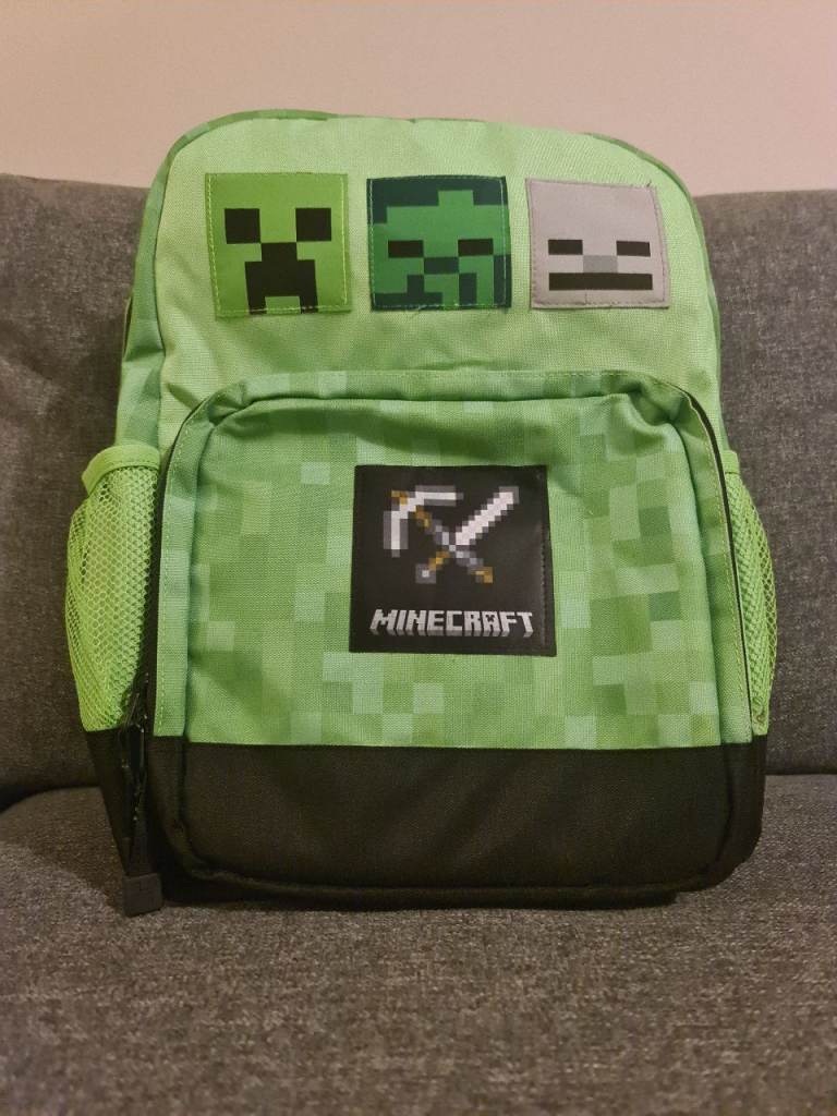 PENDING - Official Minecraft Kids Backpack (Green/Black Rucksack) – FREE