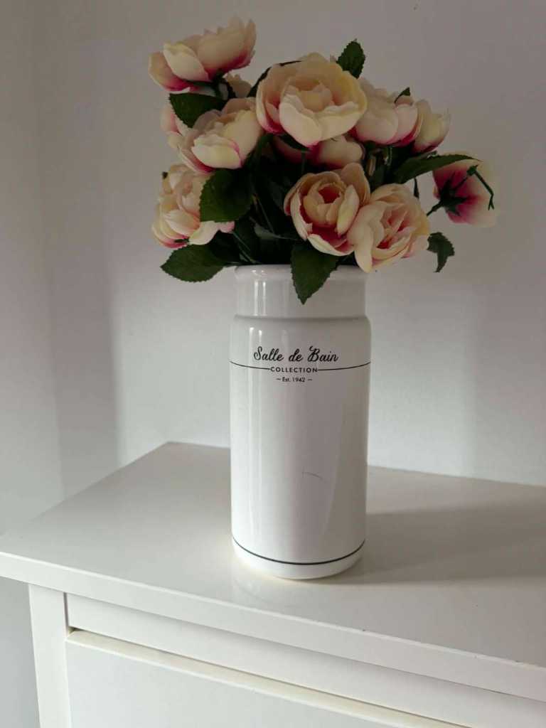 Decorative Pink Vase with Artificial Flowers