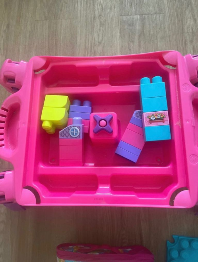Mega Bloks table and blocks