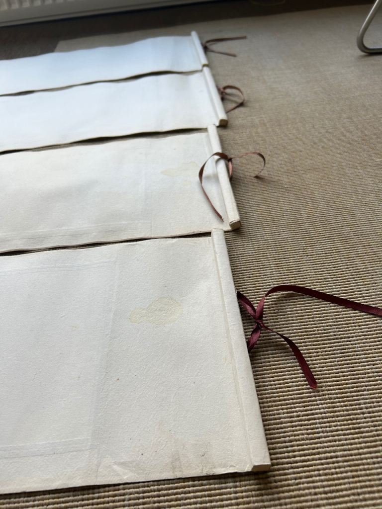 Set of four season Chinese landscape paintings scroll silk paper mountain river scene 