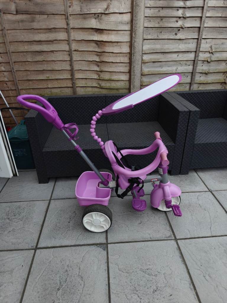 Girls kids purple little tikes 4 in 1 trike tricycle bicycle bike with parent handle