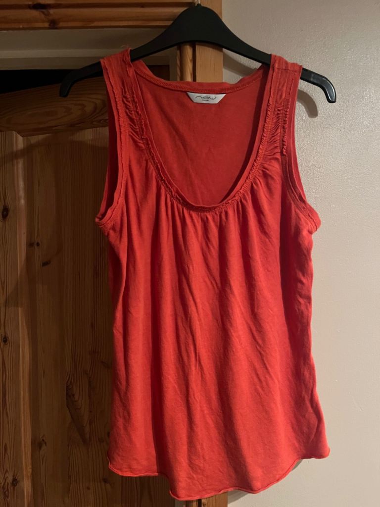 (942) New Look orange top, size 12