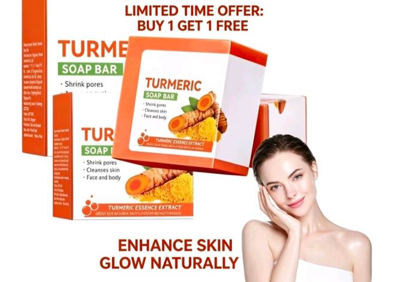 Turmeric Soap Bar – Face & Body Cleanser, Shrink Pores & Glowing Skin