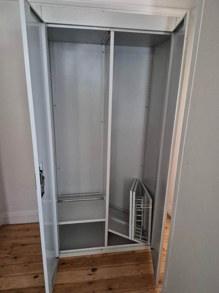 Sturdy steel cleaning cabinet. 