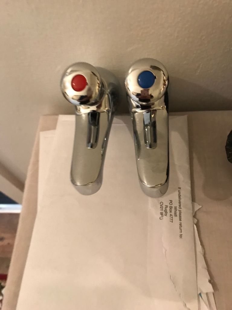 Pair of Modern Chrome Bathroom Taps – Hot and Cold