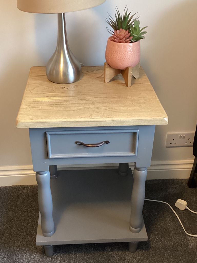 Laura Ashley Bedside Cabinet Wood & Grey