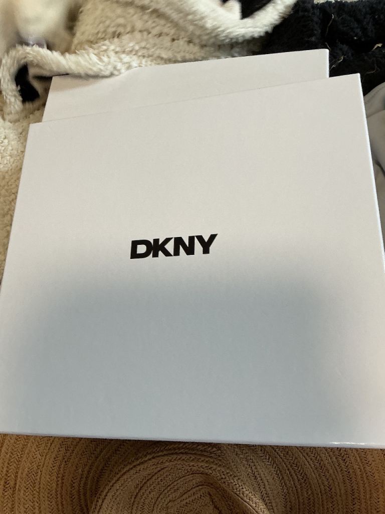 DKNY Black Beanie Hat and Scarf Set - New in Box