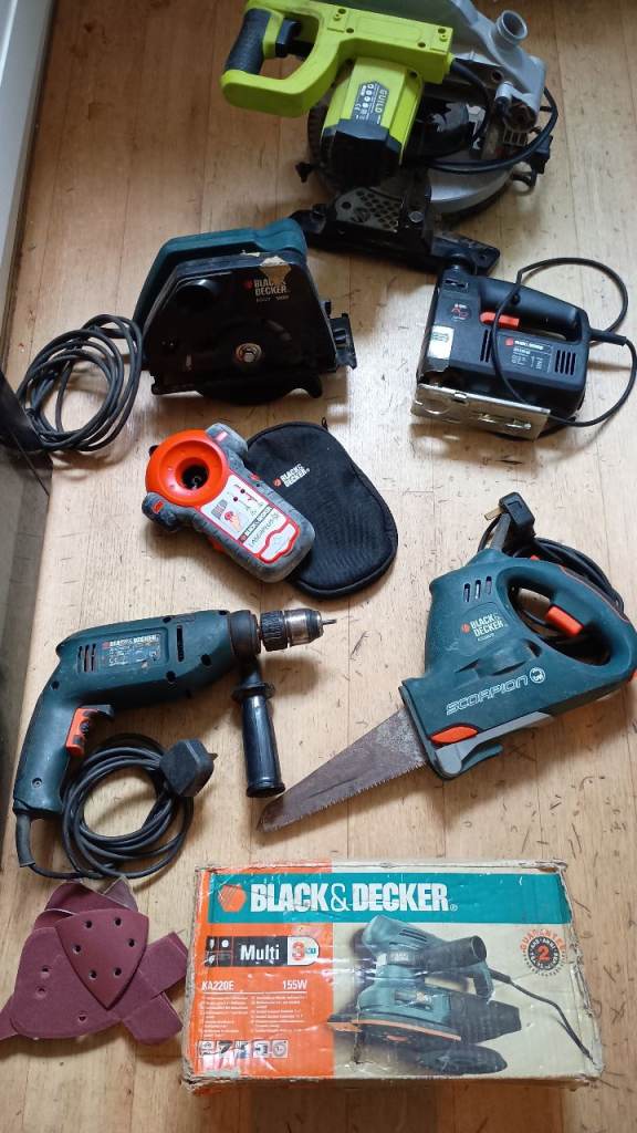 Black & Decker - power tool bundle * Drill , Saw , Jigsaw , Sander , mitre , laser level , skill