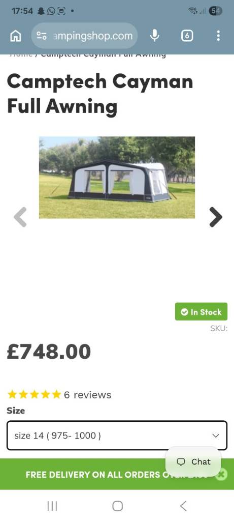 Size 14 awning - full legnth with annex