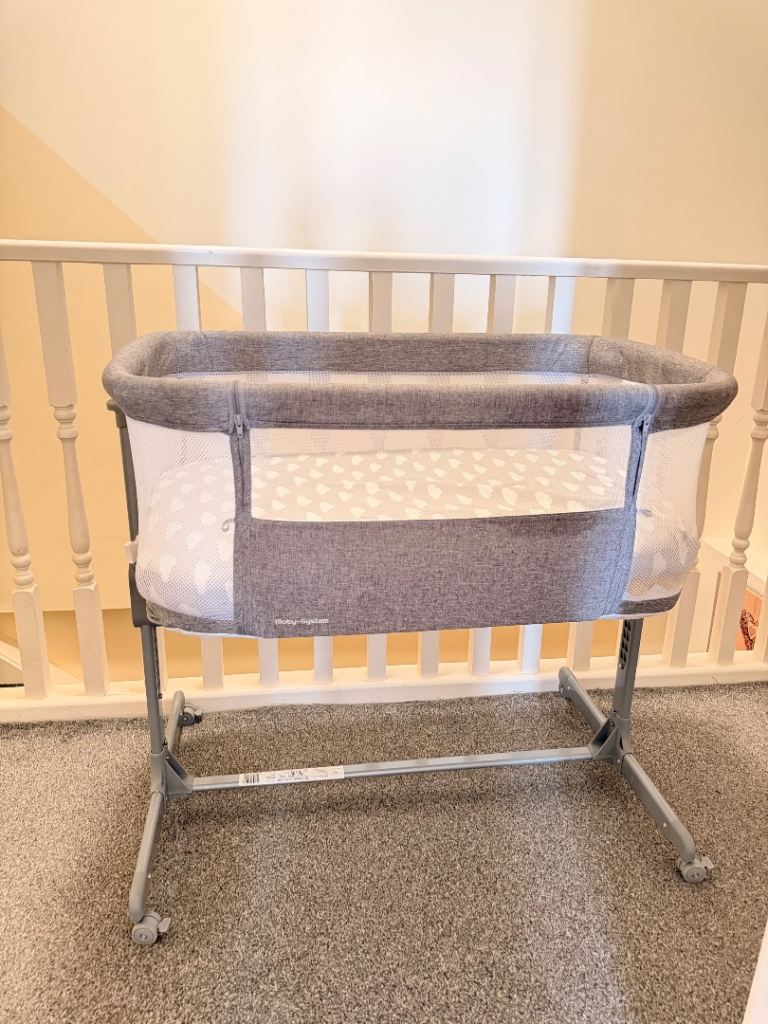 Grey Bedside Crib