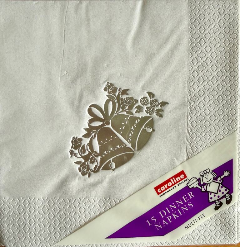 Five packs of multi ply quality embossed wedding serviettes